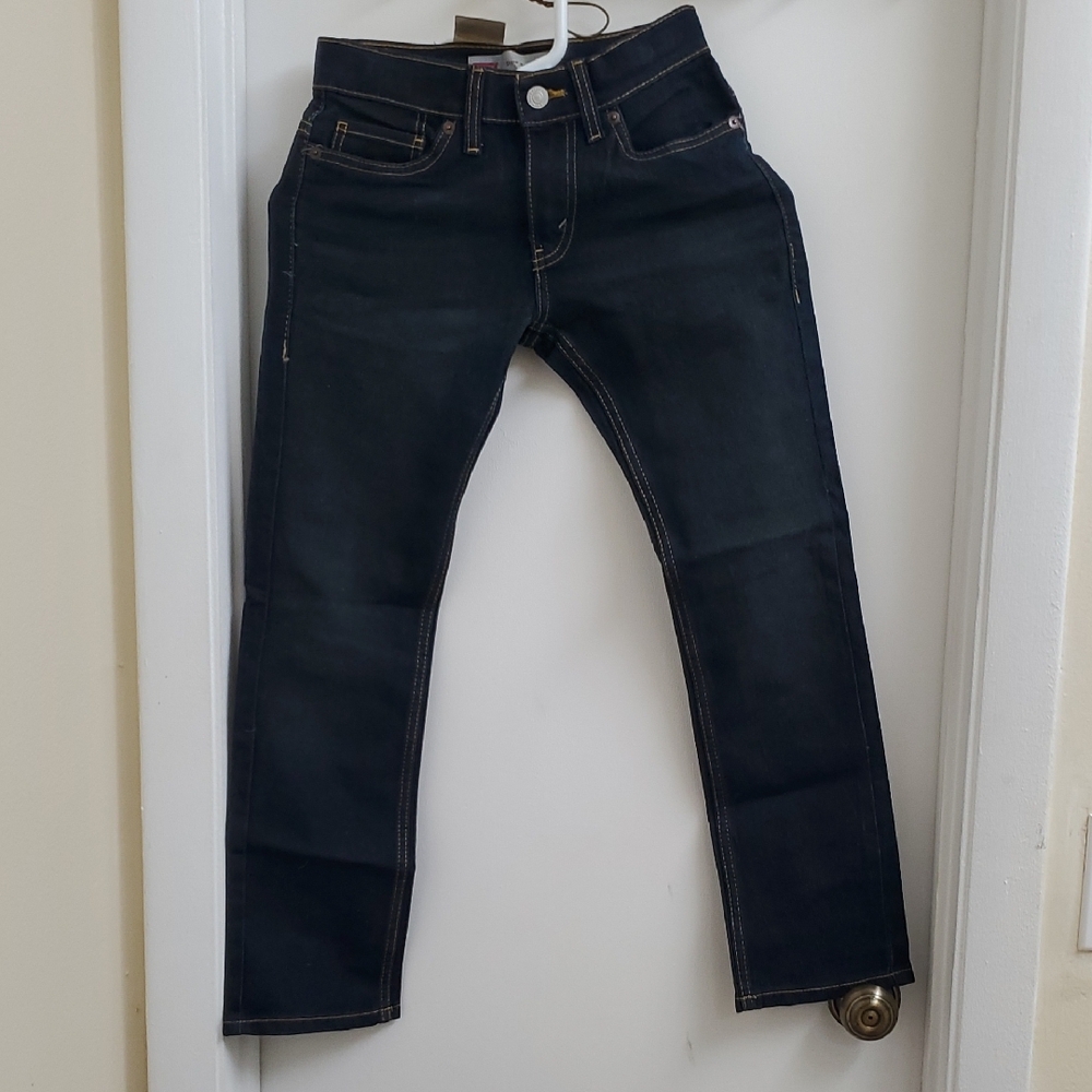 New With Tags Levi's 511 Slim Boys Jeans with Yellow Stitching Size 8 Reg 24×22
